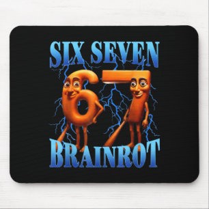 Funny 67 Meme Italian Brainrot Tung Tung Sahur Six Mouse Mat