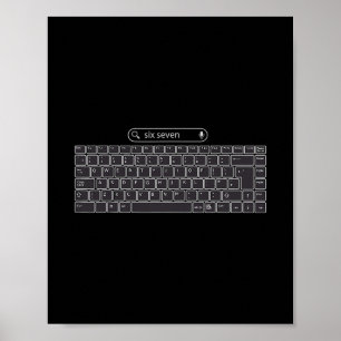 Funny 67 Meme Keyboard Buttons Poster