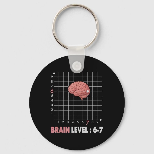 Funny 67 Meme Math Six Seven Teacher Brainrot Joke Key Ring (Front)