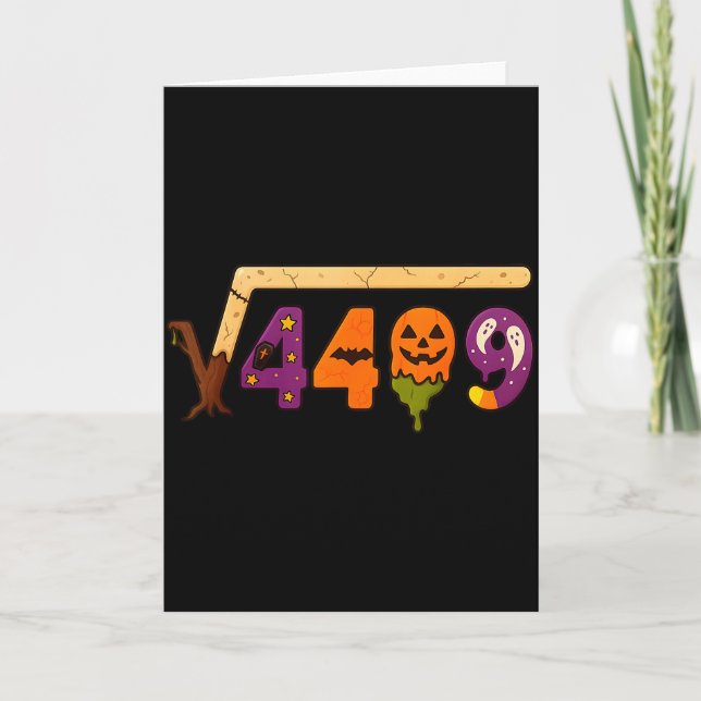 Funny 67 Meme Math Teacher 6 7 Halloween Square Ro Card (Front)