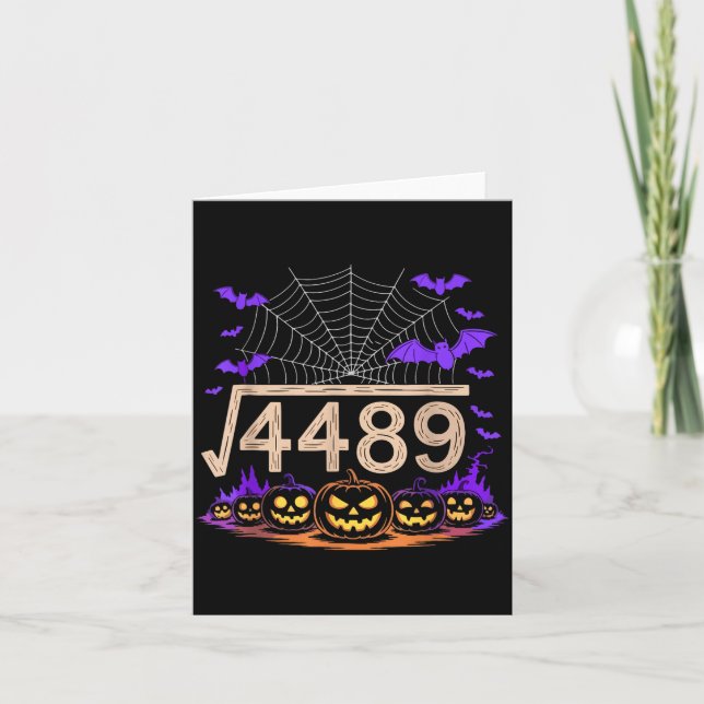 Funny 67 Meme Math Teacher 6 7 Halloween Square Ro Card (Front)