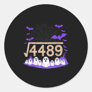 Funny 67 Meme Math Teacher 6 7 Halloween Square Ro Classic Round Sticker