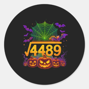 Funny 67 Meme Math Teacher 6 7 Halloween Square Ro Classic Round Sticker