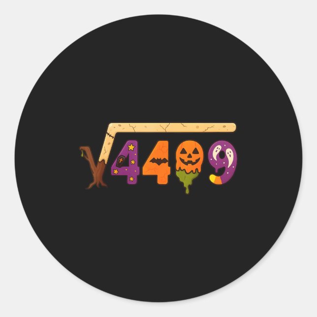 Funny 67 Meme Math Teacher 6 7 Halloween Square Ro Classic Round Sticker (Front)