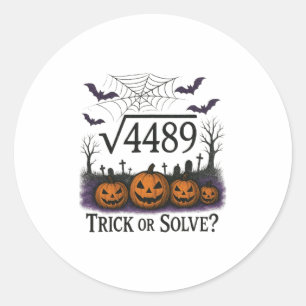 Funny 67 Meme Math Teacher 6 7 Halloween Square Ro Classic Round Sticker
