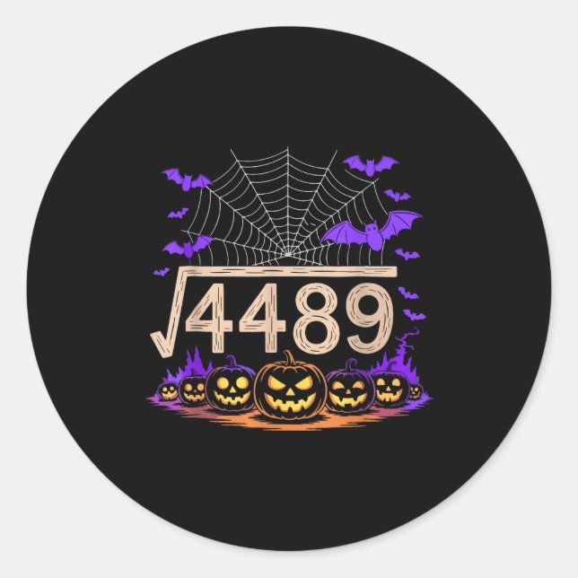 Funny 67 Meme Math Teacher 6 7 Halloween Square Ro Classic Round Sticker (Front)