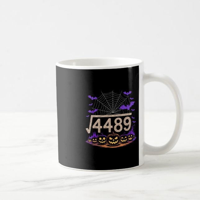 Funny 67 Meme Math Teacher 6 7 Halloween Square Ro Coffee Mug (Right)