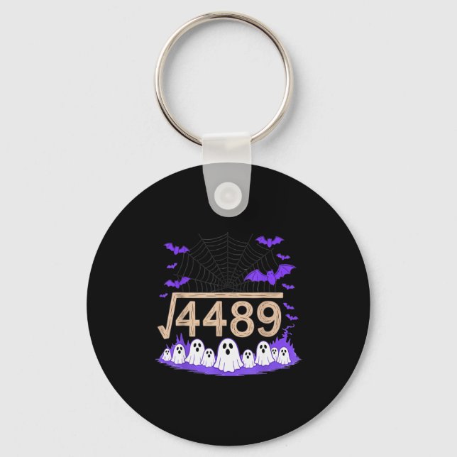 Funny 67 Meme Math Teacher 6 7 Halloween Square Ro Key Ring (Front)