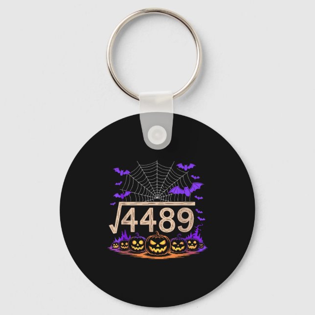Funny 67 Meme Math Teacher 6 7 Halloween Square Ro Key Ring (Front)