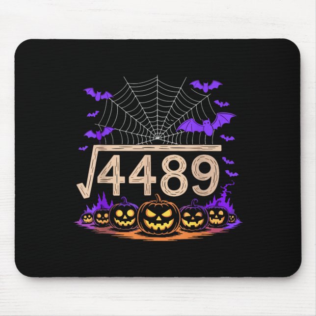 Funny 67 Meme Math Teacher 6 7 Halloween Square Ro Mouse Mat (Front)