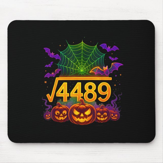 Funny 67 Meme Math Teacher 6 7 Halloween Square Ro Mouse Mat (Front)