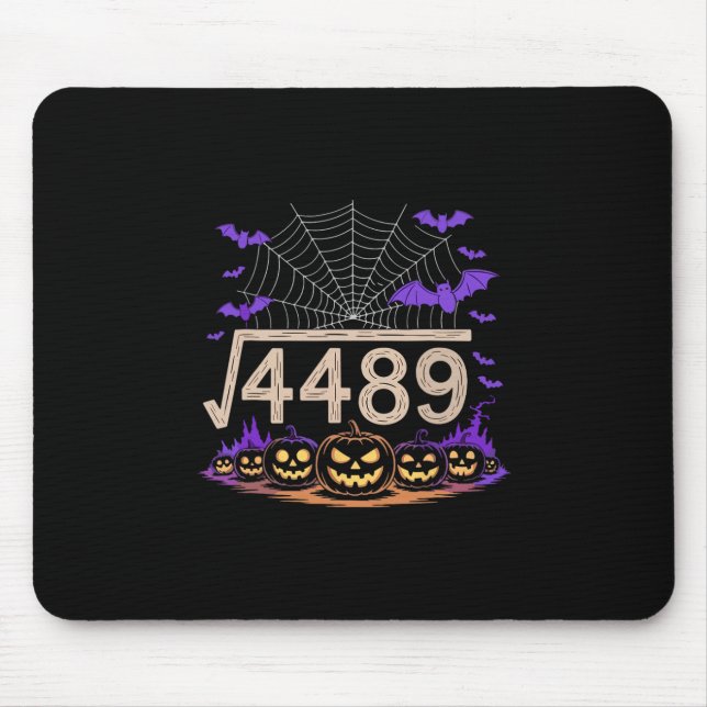 Funny 67 Meme Math Teacher 6 7 Halloween Square Ro Mouse Mat (Front)