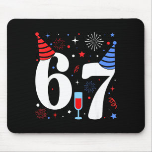 Funny 67 Meme New Year 2026 Party Eve Humor Brainr Mouse Mat