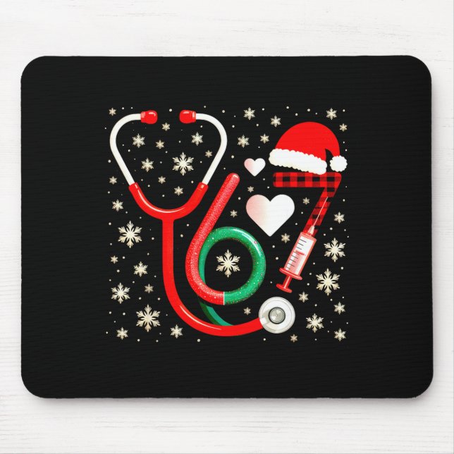 Funny 67 Meme Nurse Six Seven Nursing Festive Chri Mouse Mat (Front)