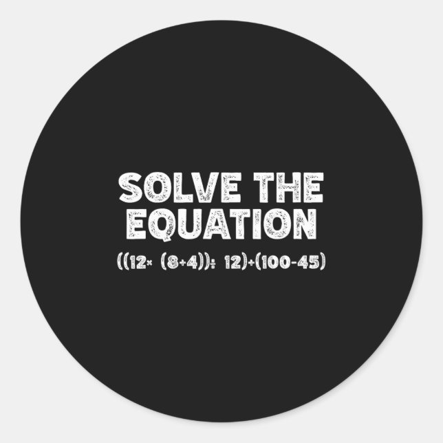 Funny 67 Meme Pemdas Elementary Math Teacher Brain Classic Round Sticker (Front)