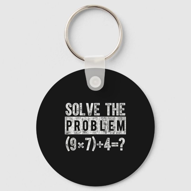 Funny 67 Meme Pemdas Elementary Math Teacher Brain Key Ring (Front)