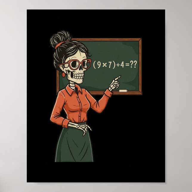 Funny 67 Meme Pemdas Elementary Math Teacher Brain Poster (Front)