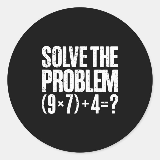 Funny 67 Meme Pemdas Math Teacher Brainrot Element Classic Round Sticker (Front)