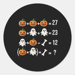 Funny 67 Meme Pumpkin Ghost Math Teacher Costume  Classic Round Sticker