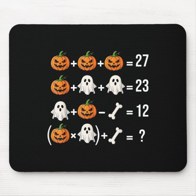 Funny 67 Meme Pumpkin Ghost Math Teacher Costume  Mouse Mat (Front)