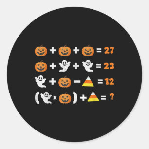 Funny 67 Meme Pumpkin Ghost Math Teacher Halloween Classic Round Sticker