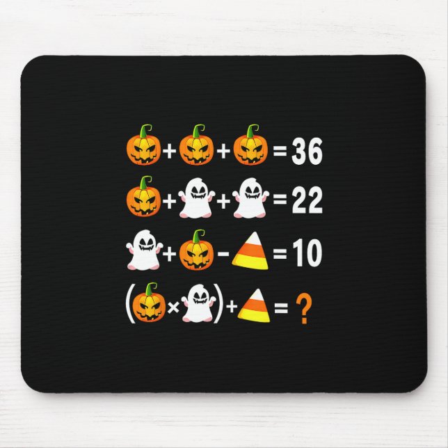 Funny 67 Meme Pumpkin Ghost Math Teacher Halloween Mouse Mat (Front)