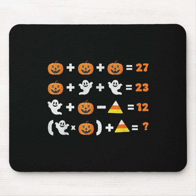 Funny 67 Meme Pumpkin Ghost Math Teacher Halloween Mouse Mat (Front)