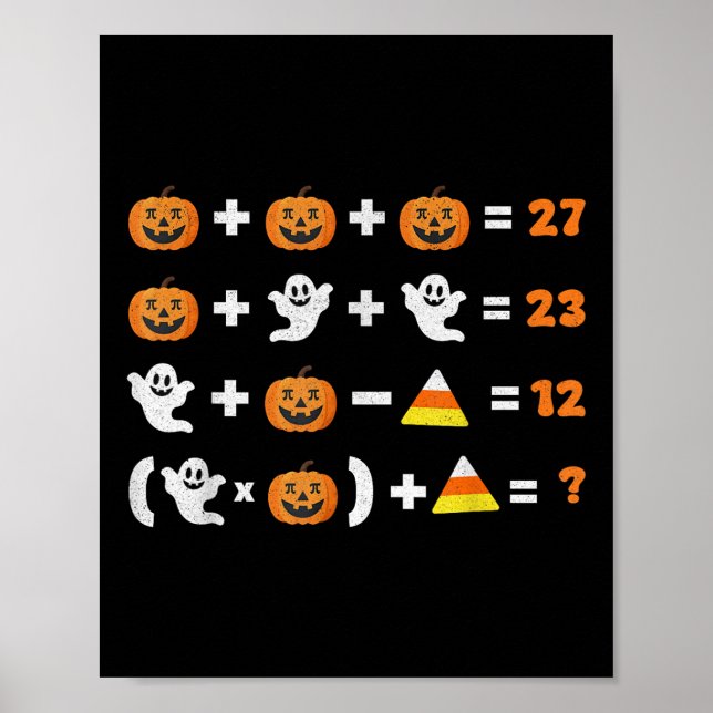 Funny 67 Meme Pumpkin Ghost Math Teacher Halloween Poster (Front)
