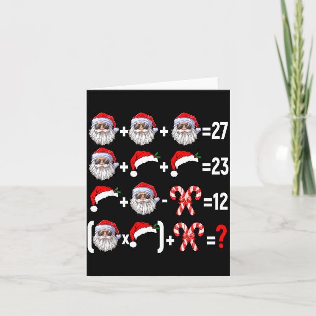 Funny 67 Meme Santa Christmas Tree Math Teacher Xm Card (Front)