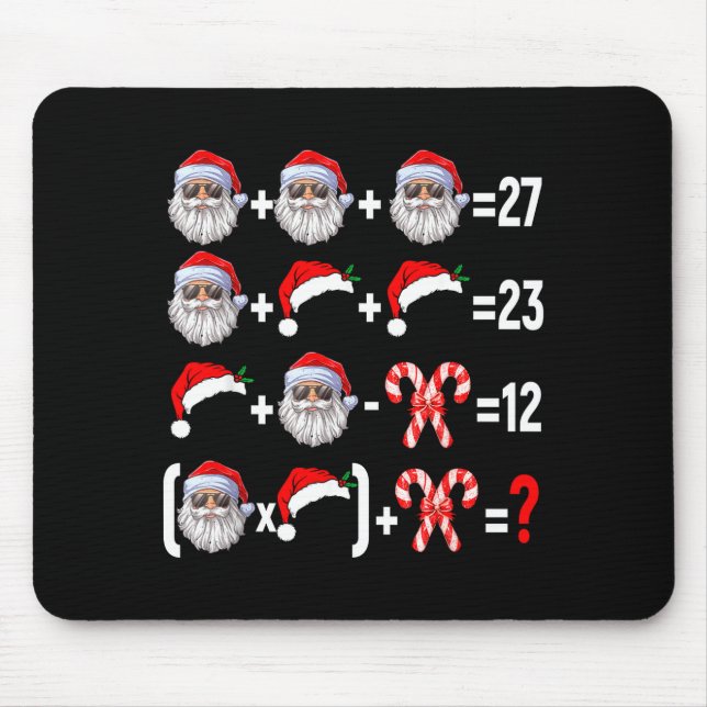 Funny 67 Meme Santa Christmas Tree Math Teacher Xm Mouse Mat (Front)