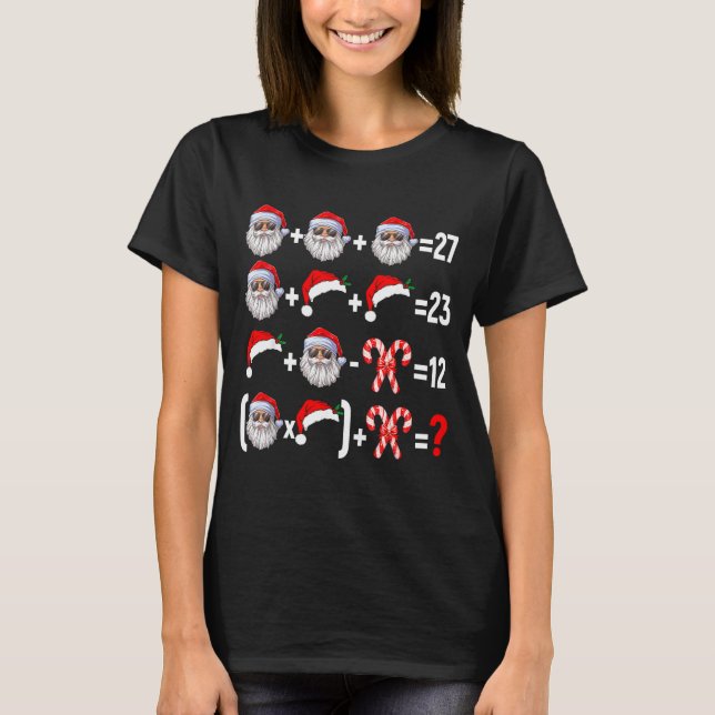 Funny 67 Meme Santa Christmas Tree Math Teacher Xm T-Shirt (Front)