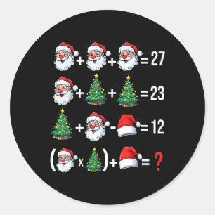 Funny 67 Meme Santa Math Teacher Christmas Pajama Classic Round Sticker
