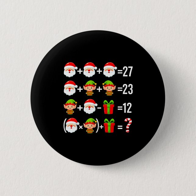 Funny 67 Meme Santa Math Teacher Christmas Six Sev 6 Cm Round Badge (Front)