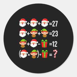 Funny 67 Meme Santa Math Teacher Christmas Six Sev Classic Round Sticker