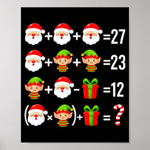 Funny 67 Meme Santa Math Teacher Christmas Six Sev Poster