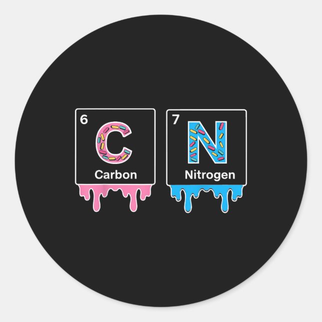 Funny 67 Meme Science Chemistry Nerd Humor Periodi Classic Round Sticker (Front)