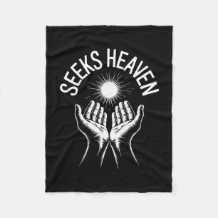 Funny 67 Meme Seeks Heaven Ironic Spiritual Religi Fleece Blanket
