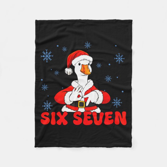 Funny 67 Meme Silly Goose Christmas 67 Meme Xmas B Fleece Blanket (Front)