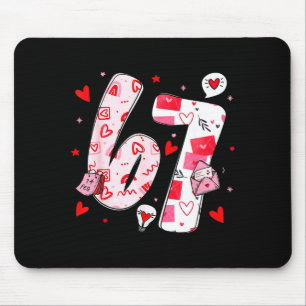 Funny 67 Meme Six Seven 6 7 Valentine Hearts  Mouse Mat