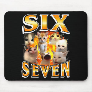 Funny 67 Meme Six Seven Cat Meme Funny Bootleg Gra Mouse Mat