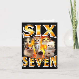 Funny 67 Meme Six Seven Cat Meme Funny Bootleg Gra Thank You Card