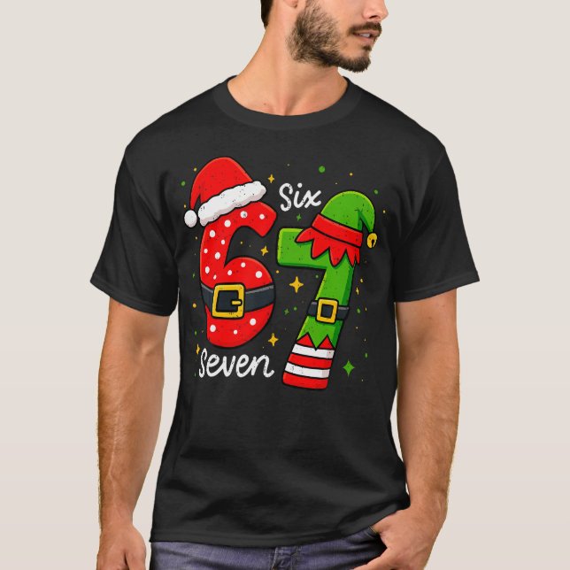 Funny 67 Meme Six Seven Christmas Xmas Holiday Kid T-Shirt (Front)