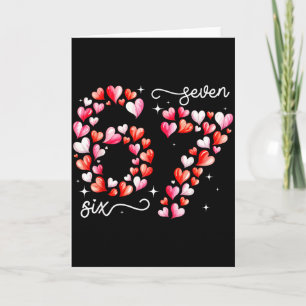 Funny 67 Meme Six Seven Heart Matching Couples Val Card