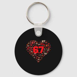 Funny 67 Meme Six Seven Heart Matching Couples Val Key Ring