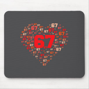 Funny 67 Meme Six Seven Heart Matching Couples Val Mouse Mat