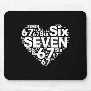 Funny 67 Meme Six Seven Heart Matching Couples Val Mouse Mat