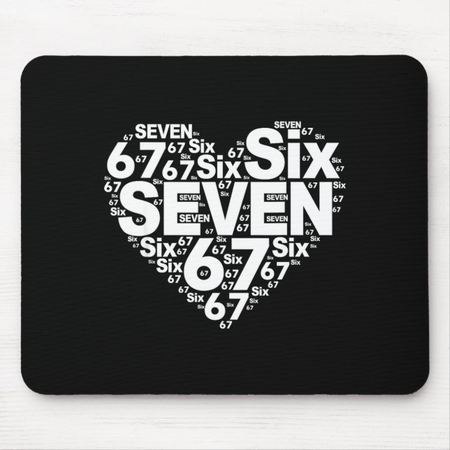 Funny 67 Meme Six Seven Heart Matching Couples Val Mouse Mat (Front)