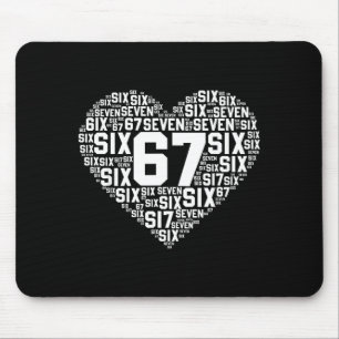 Funny 67 Meme Six Seven Heart Matching Couples Val Mouse Mat