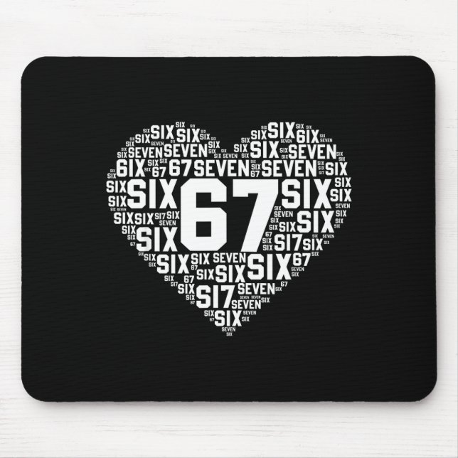 Funny 67 Meme Six Seven Heart Matching Couples Val Mouse Mat (Front)
