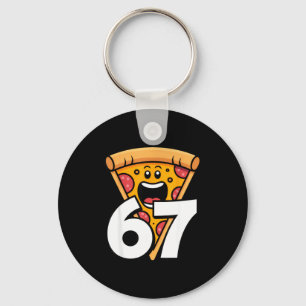 Funny 67 Meme Six Seven Humor Food Zza Key Ring